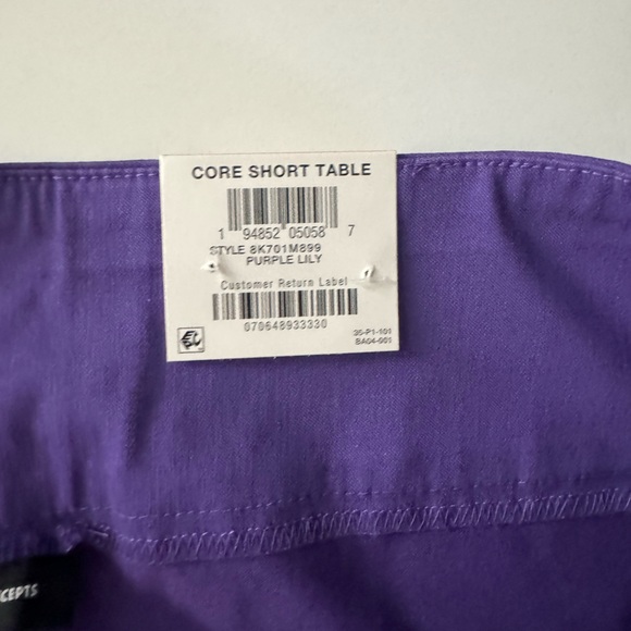NWT INC International Concepts Purple Lily Mid-Rise Dressy Shorts - Picture 5 of 8
